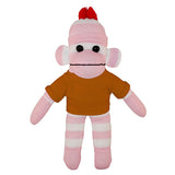 Soft Plush Pink Sock Monkey with Tee
