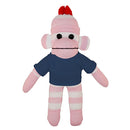 Soft Plush Pink Sock Monkey with Tee-11