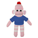 Soft Plush Pink Sock Monkey with Tee-15