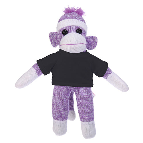 Soft Plush Purple Sock Monkey with Tee