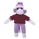 Soft Plush Purple Sock Monkey with Tee-3