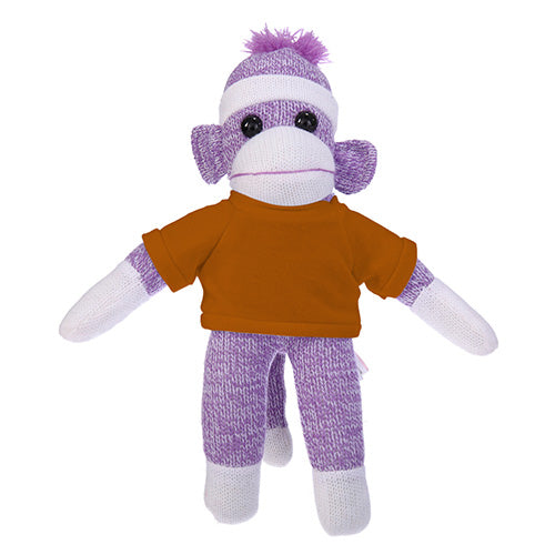 Soft Plush Purple Sock Monkey with Tee