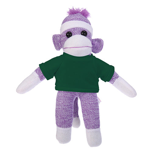 Soft Plush Purple Sock Monkey with Tee