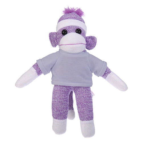 Soft Plush Purple Sock Monkey with Tee