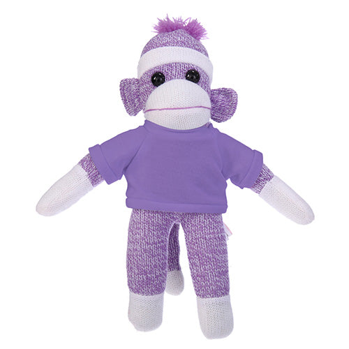 Soft Plush Purple Sock Monkey with Tee