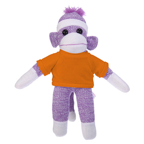 Soft Plush Purple Sock Monkey with Tee