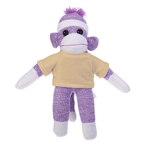 Soft Plush Purple Sock Monkey with Tee