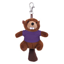 Soft Plush Beaver Keychain with Tee purple