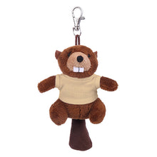 Custom Soft Plush Stuffed Animal Beaver Keychain cream