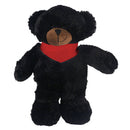 Soft Plush Stuffed Black Teddy Bear with Bandana-3