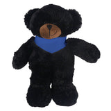 Soft Plush Stuffed Black Teddy Bear with Bandana