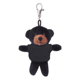 Soft Plush Black Teddy Bear Keychain with Tee