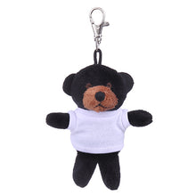 Soft Plush Black Teddy Bear Keychain with Tee