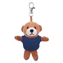 Stuffed Animal Brown Teddy Bear Keychain blue