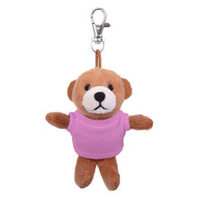 Stuffed Animal Brown Teddy Bear Keychain pink