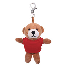 Stuffed Animal Brown Teddy Bear Keychain red