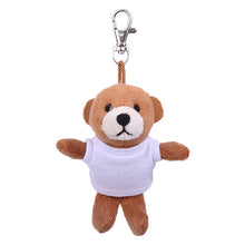 Stuffed Animal Brown Teddy Bear Keychain white