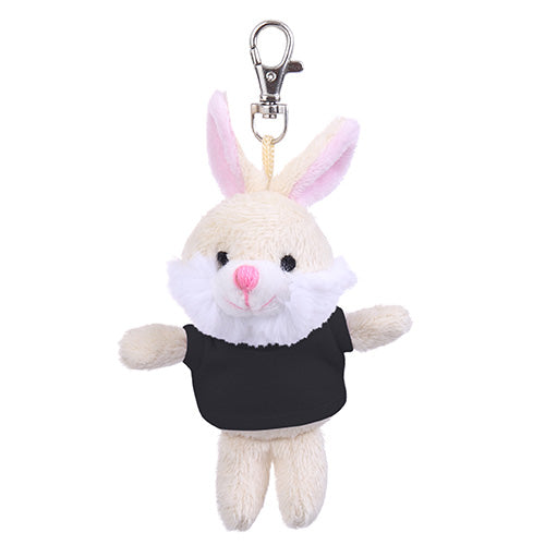 Soft Plush Bunny Keychain with Tee black