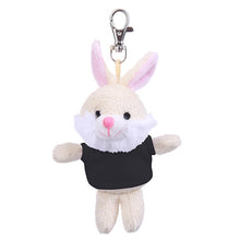 Soft Plush Bunny Keychain with Tee black
