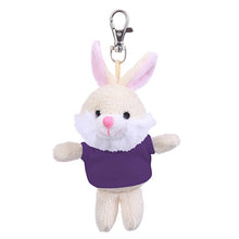 Soft Plush Bunny Keychain with Tee purple