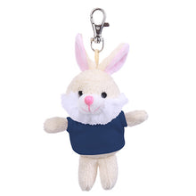 Soft Plush Bunny Keychain with Tee Navy_Blue