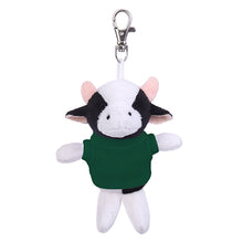 Soft Plush Cow Keychain with Tee green