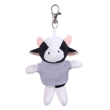 Soft Plush Cow Keychain with Tee gray