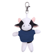 Soft Plush Cow Keychain with Tee navy blue