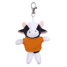 Soft Plush Cow Keychain with Tee dark orange