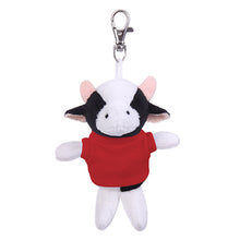 Soft Plush Cow Keychain with Tee red