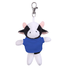 Soft Plush Cow Keychain with Tee royal blue