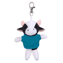 Soft Plush Cow Keychain with Tee turquoise