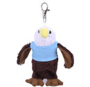 Soft Plush Eagle Keychain with Tee blue