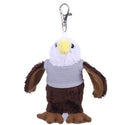 Soft Plush Eagle Keychain with Tee gray
