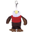 Soft Plush Eagle Keychain with Tee red
