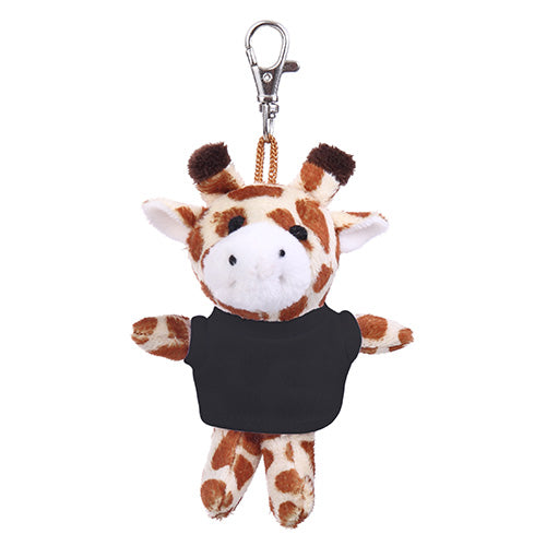 Soft Plush Giraffe Keychain with Tee black