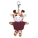 Soft Plush Giraffe Keychain with Tee burgundy