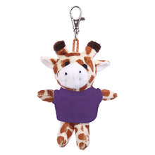 Soft Plush Giraffe Keychain with Tee purple