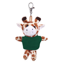 Soft Plush Giraffe Keychain with Tee green