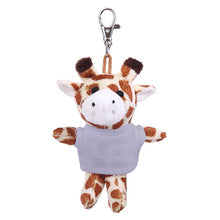 Soft Plush Giraffe Keychain with Tee gray