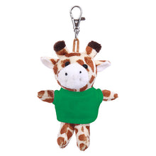 Soft Plush Giraffe Keychain with Tee kelly green