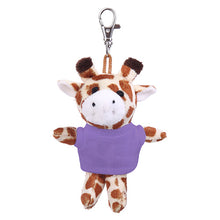 Soft Plush Giraffe Keychain with Tee lavendar