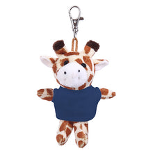 Soft Plush Giraffe Keychain with Tee navy blue
