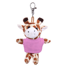 Soft Plush Giraffe Keychain with Tee pink