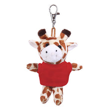 Soft Plush Giraffe Keychain with Tee red