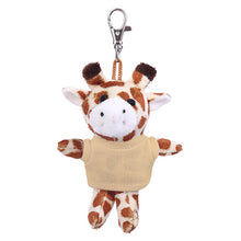 Soft Plush Giraffe Keychain with Tee tan