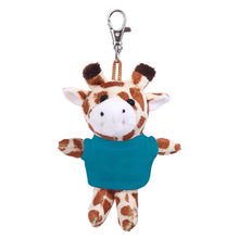 Soft Plush Giraffe Keychain with Tee turquoise
