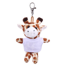 Soft Plush Giraffe Keychain with Tee white