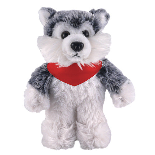 Soft Plush Stuffed Husky with Bandana