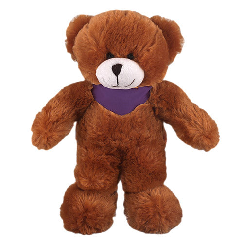 Soft Plush Stuffed Mocha Teddy Bear with Bandana